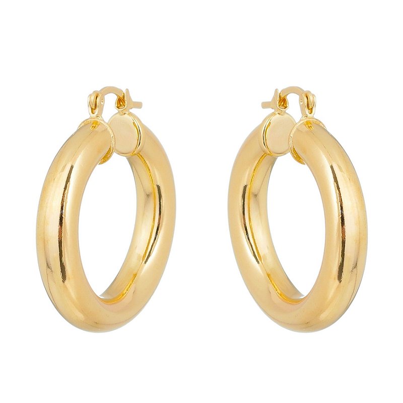 Argola lisa folheada a ouro 18k