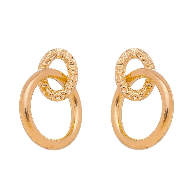 Brinco elos folheado a ouro 18k