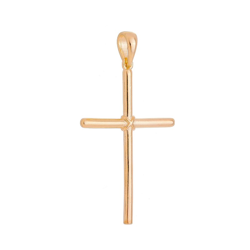 Pingente cruz lisa folheado a ouro 18k