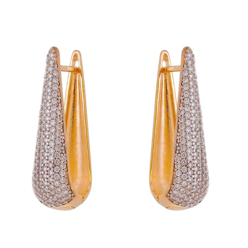 Argola gota grande folheada a ouro 18k