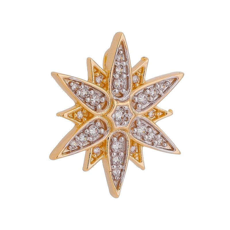 Pingente estrela com zircônias folheado a ouro 18k
