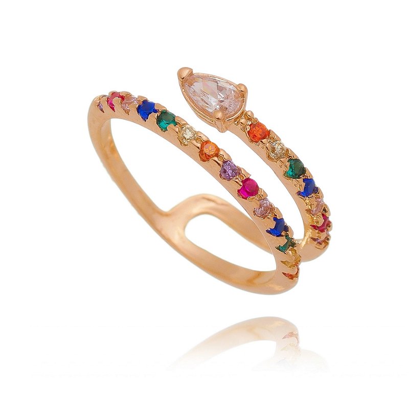 Anel com aro duplo folheado a ouro 18k