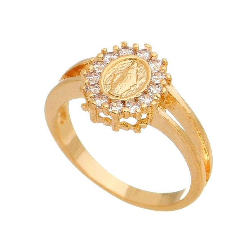 Anel Nossa Sra. das Graças folheado a ouro 18k
