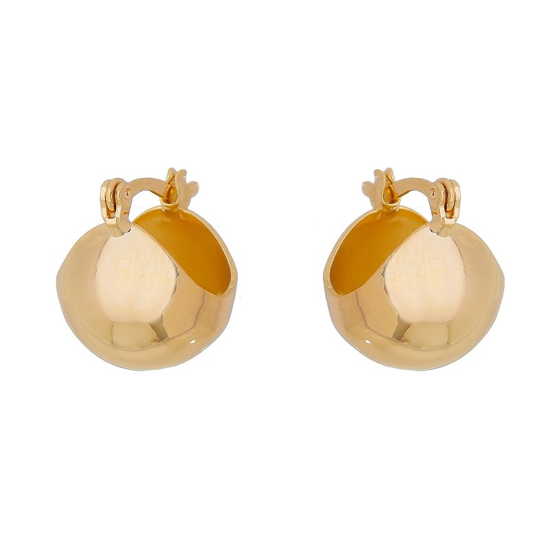 Argola cesta lisa folheada a ouro 18k