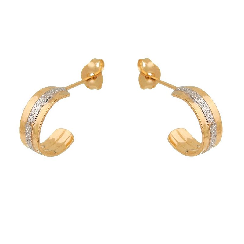 Argola pequena com Ródio folheada a ouro 18k