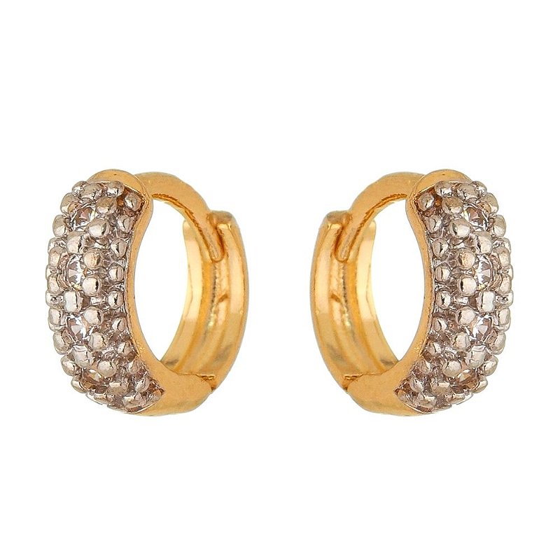 Argola pequena com Ródio folheada a ouro 18k