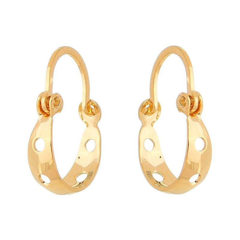 Argola furadinha folheada a ouro 18k