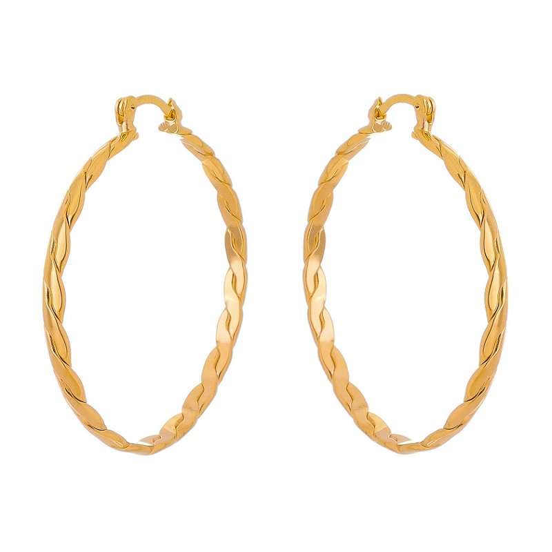 Argola trançada folheada a ouro 18k