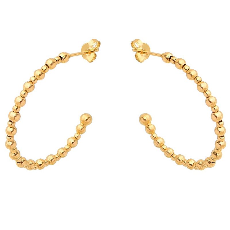 Argola bolinhas folheada a ouro 18k