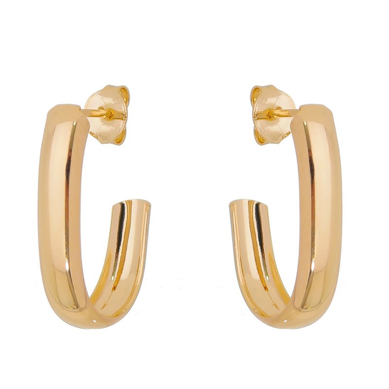 Argola lisa folheada a ouro 18k