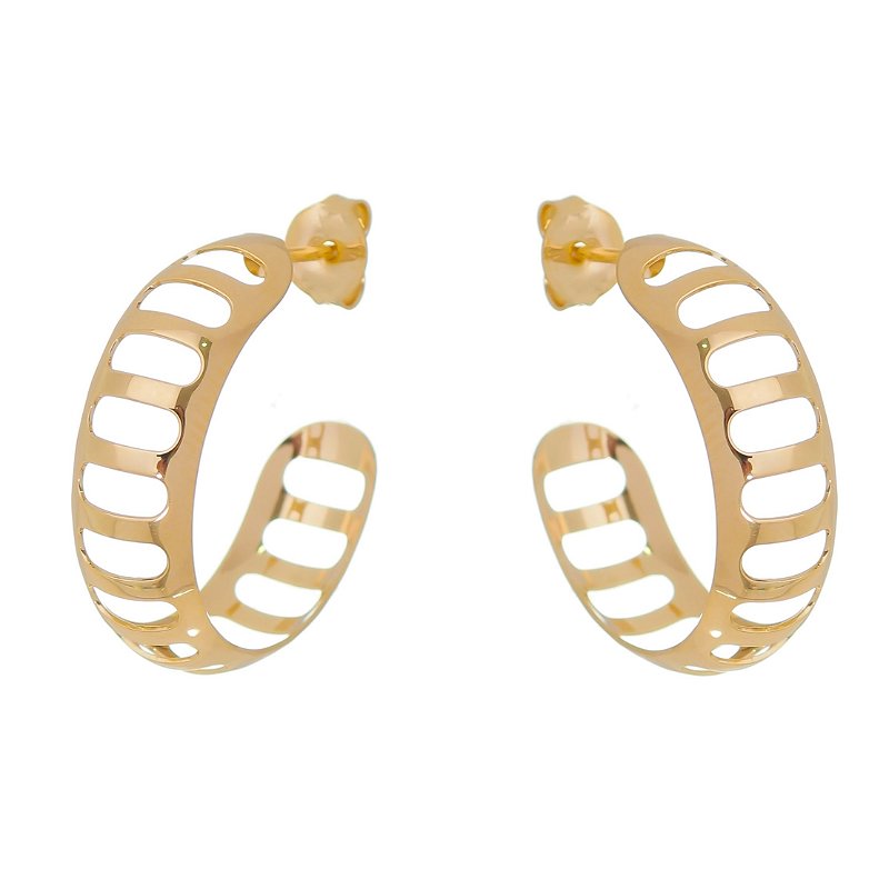 Argola vazada folheada a ouro 18k