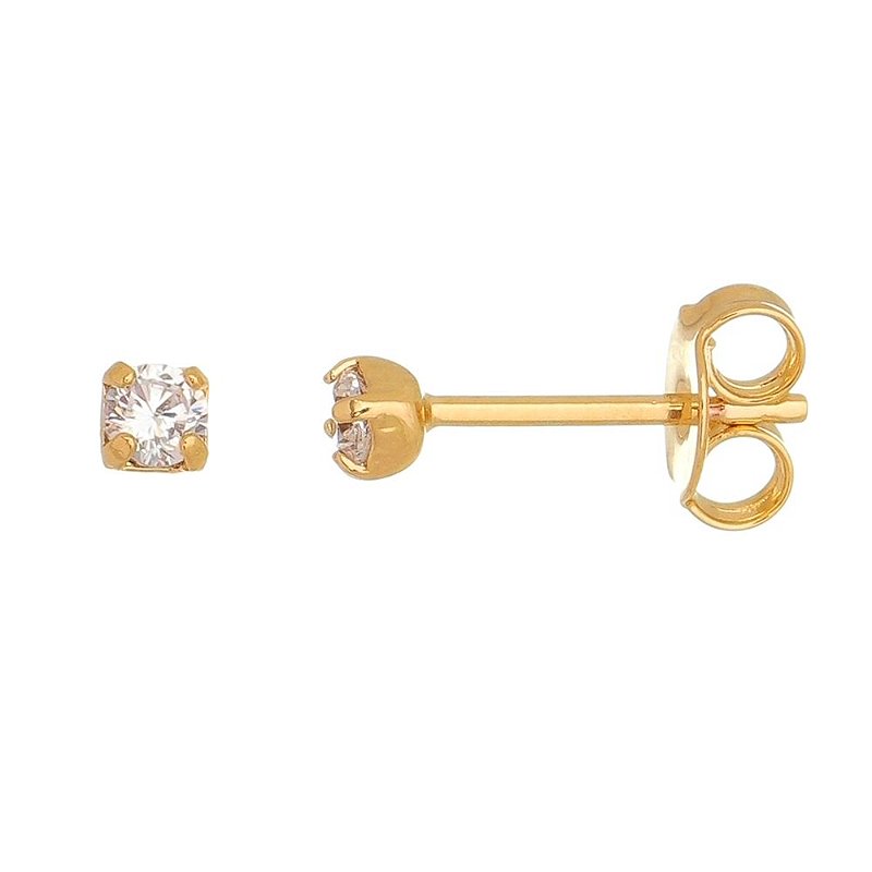 Brinco com zircônia folheado a ouro 18k