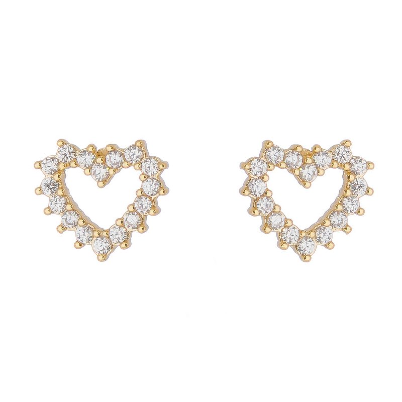 Brinco com zircônias folheado a ouro 18k