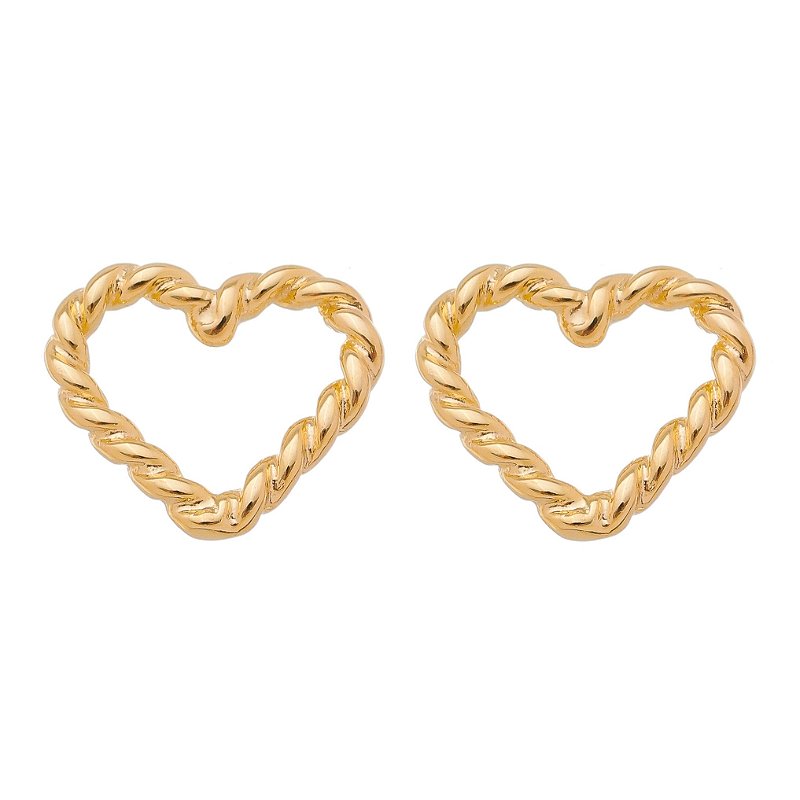 Brinco vazado folheado a ouro 18k