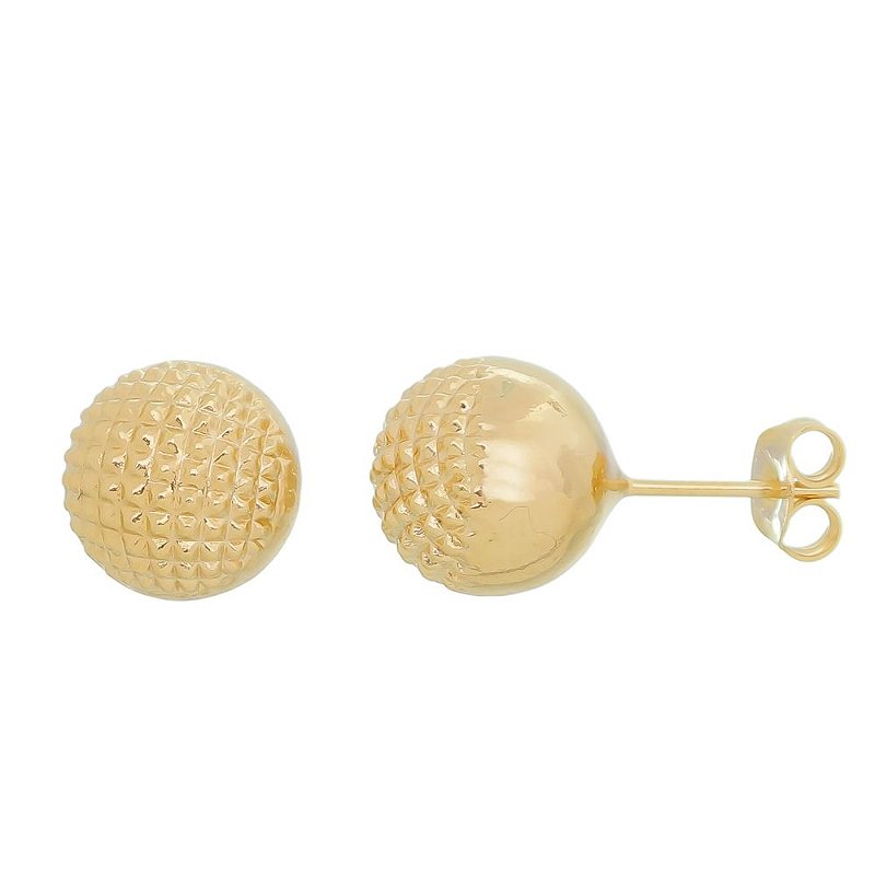 Brinco bola pontilhado folheado a ouro 18k
