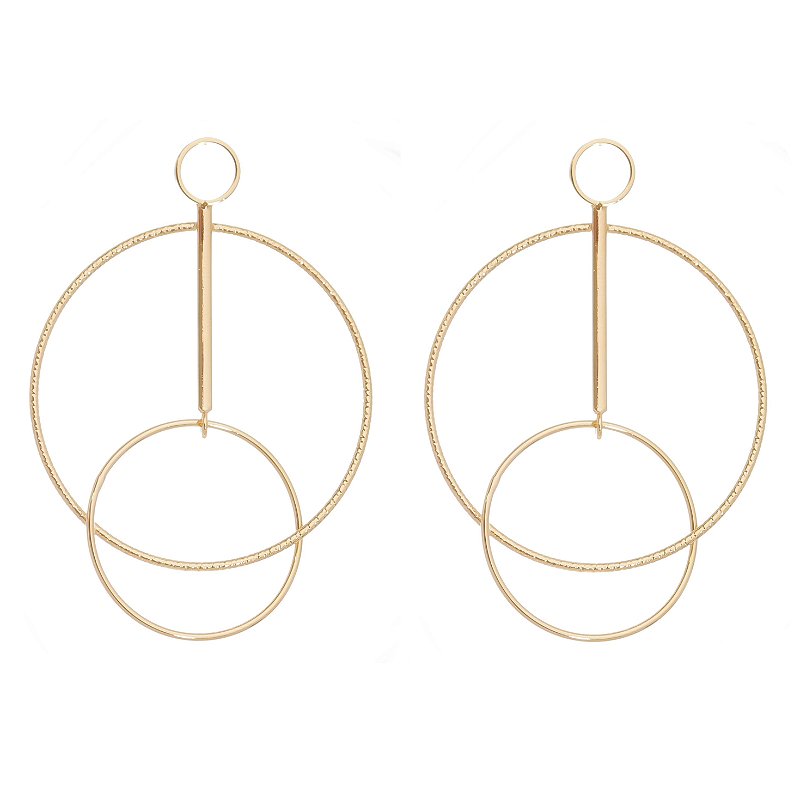 Brinco círculos folheado a ouro 18k