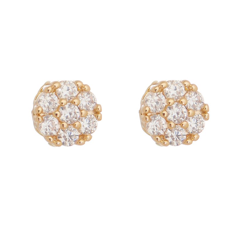 Brinco com zircônias folheado a ouro 18k