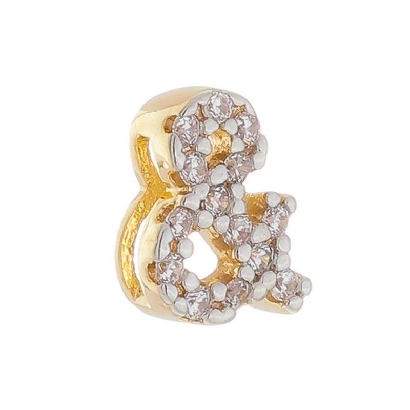 Pingente com zircônias folheado a ouro 18k