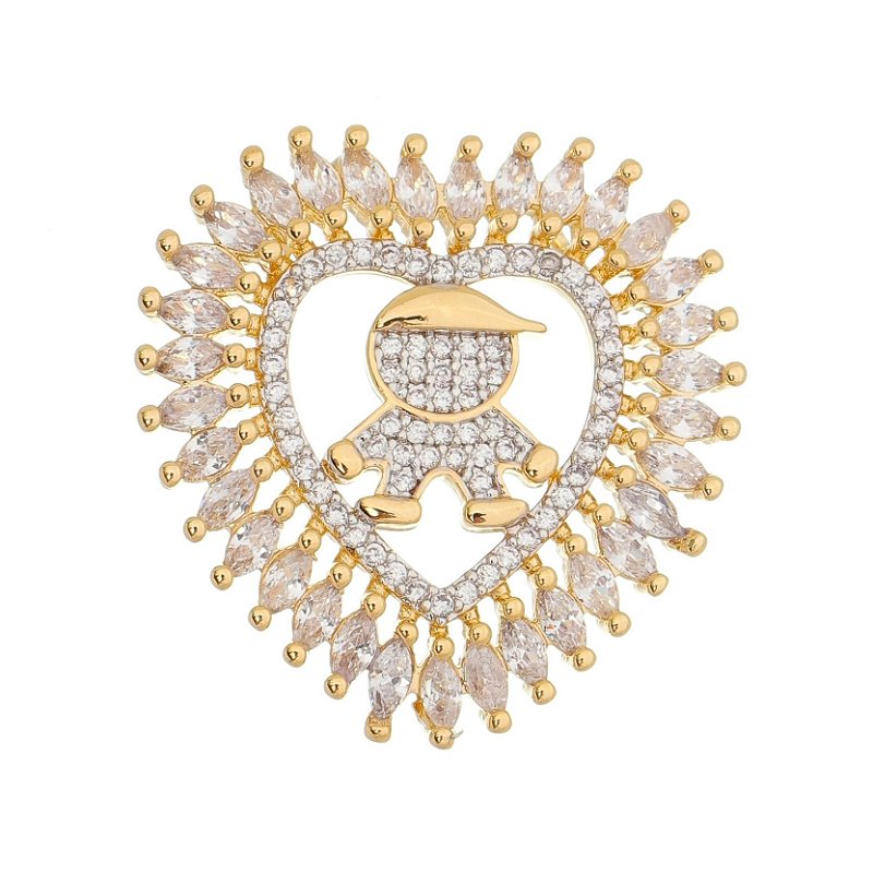 Pingente menino folheado a ouro 18k