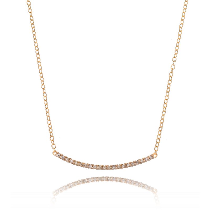 Gargantilha curva com zircônias folheada a ouro 18k