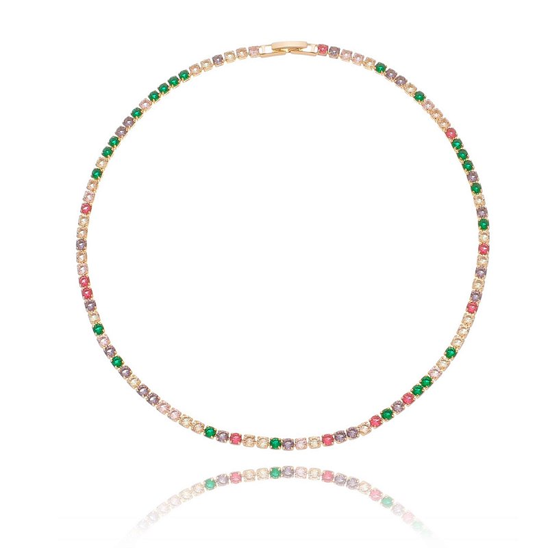 Gargantilha Riviera folheada a Ouro 18k