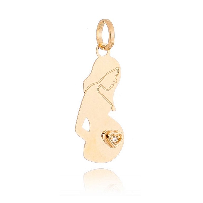 Pingente grávida folheado a ouro 18k
