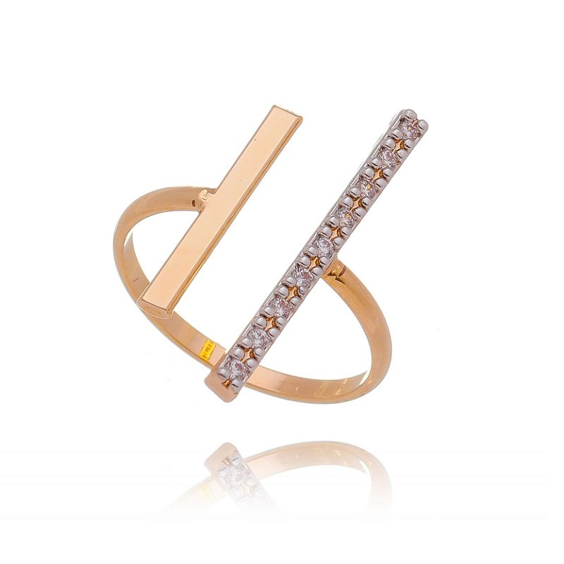 Anel palitos folheado a ouro 18k
