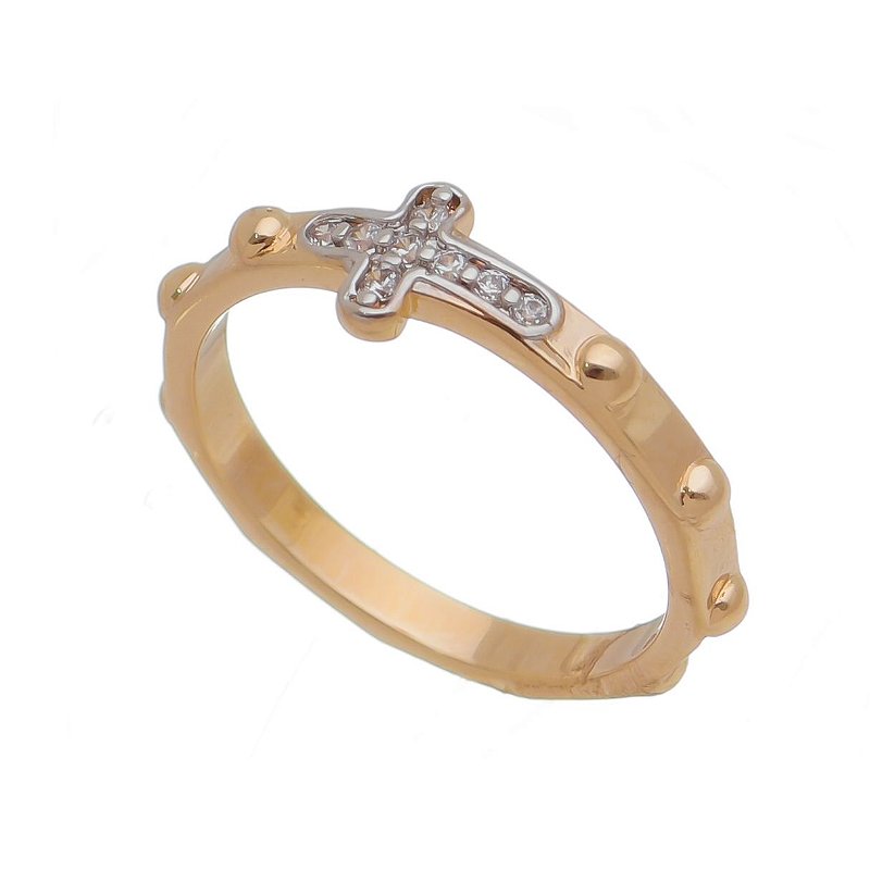 Anel terço folheado a ouro 18k