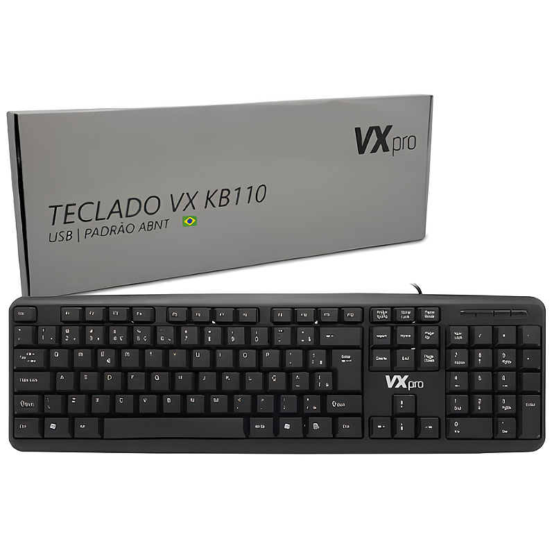 Teclado Office VX PRO, USB, Padrão ABNT2, Preto - FEMP INFO - Loja