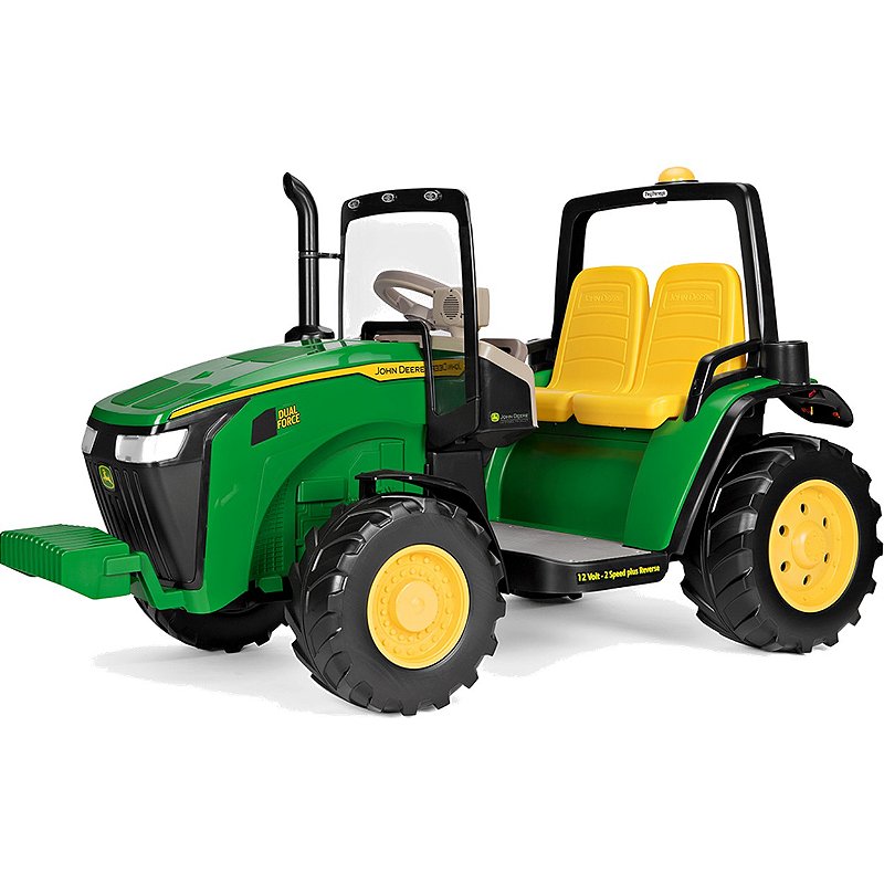 Trator Eletrico Peg Perego John Deere Dual Force 12V 2 Lugares - Maçã ...