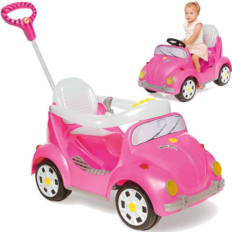 Carrinho de Passeio e Pedal para Bebe Calesita Fouks Rosa 30kg - Maçã ...