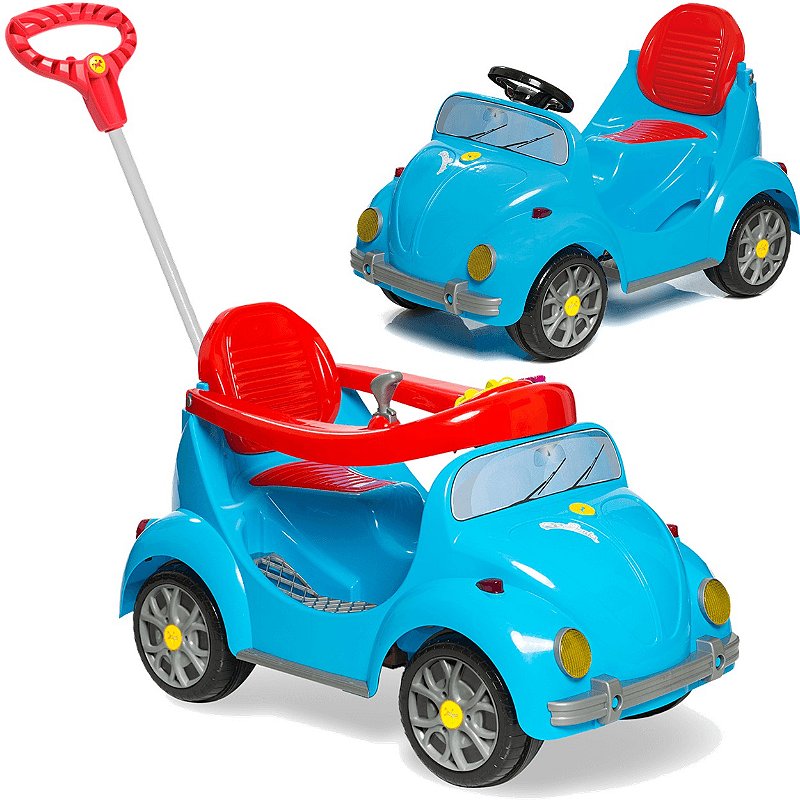 Carrinho de Passeio e Pedal para Bebe Calesita Fouks Azul 30kg - Maçã ...