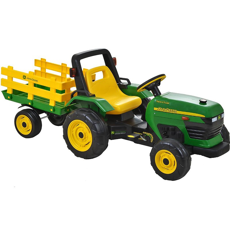 Trator de Pedal Peg Perego John Deere Tractor and Trailer Maçã Verde Baby