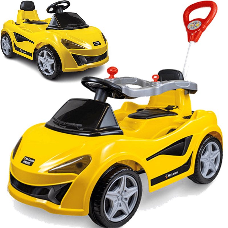 Carrinho de Passeio e Pedal Infantil Maral Mc Laram Amarelo - Maçã ...