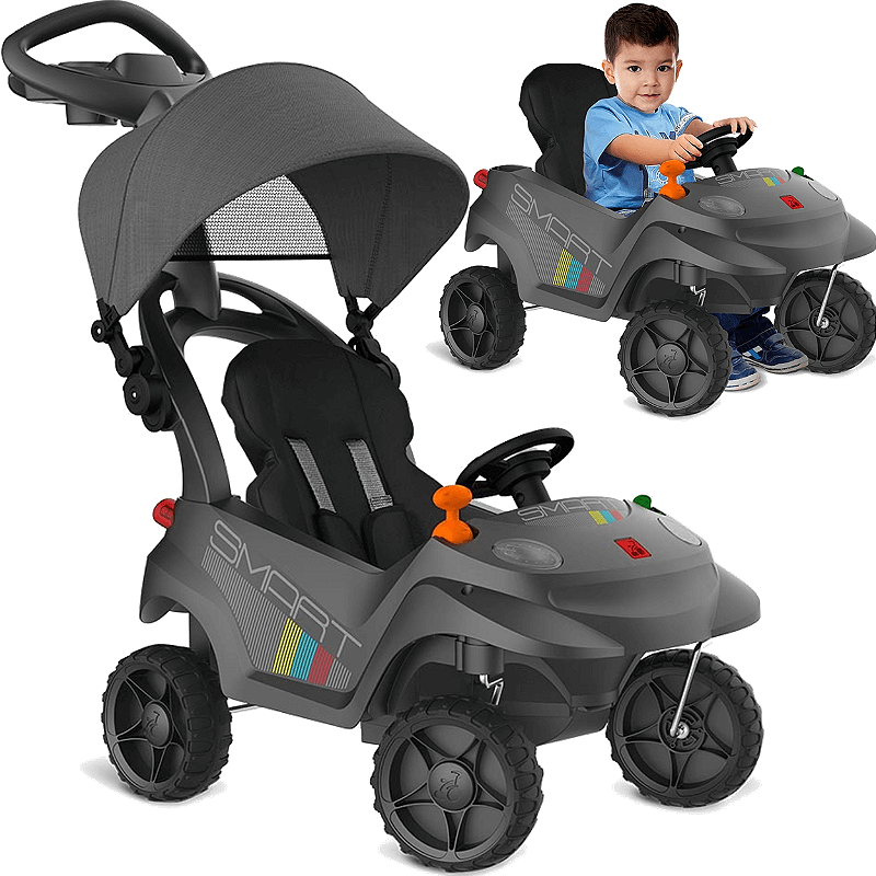Carrinho de Passeio Bandeirante Smart Baby Comfort Grafite Maçã