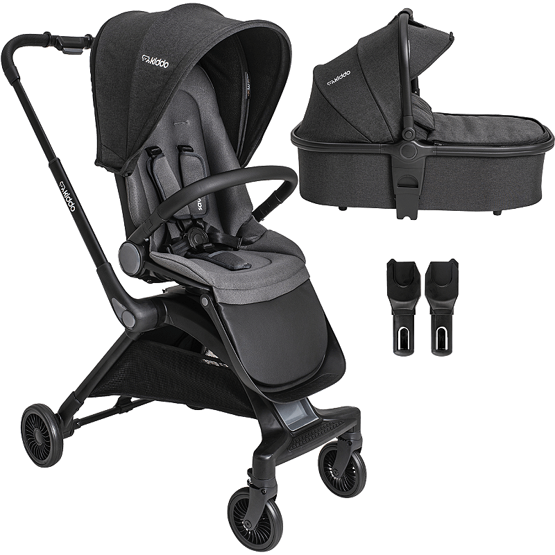 Carrinho de Bebe Kiddo Savvy 360º Berço Passeio Moises Preto