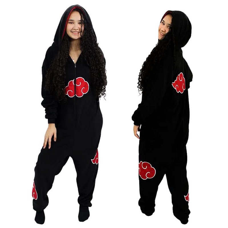 Nuvens Akatsuki Macacão Pijama Verão Adulto Oficial Naruto