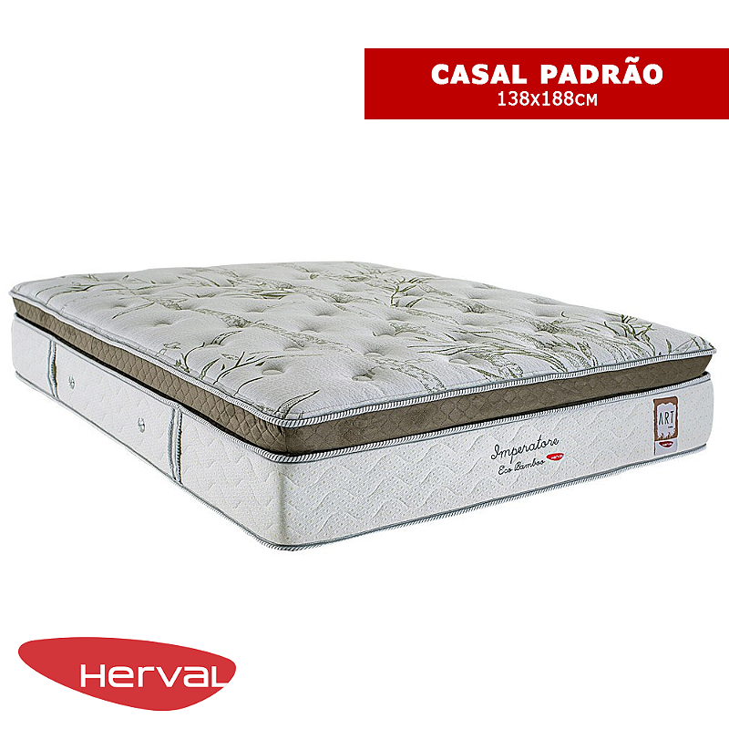 COLCHÃO CASAL HERVAL IMPERATORE ECO BAMBOO - 138x188x34CM - Select