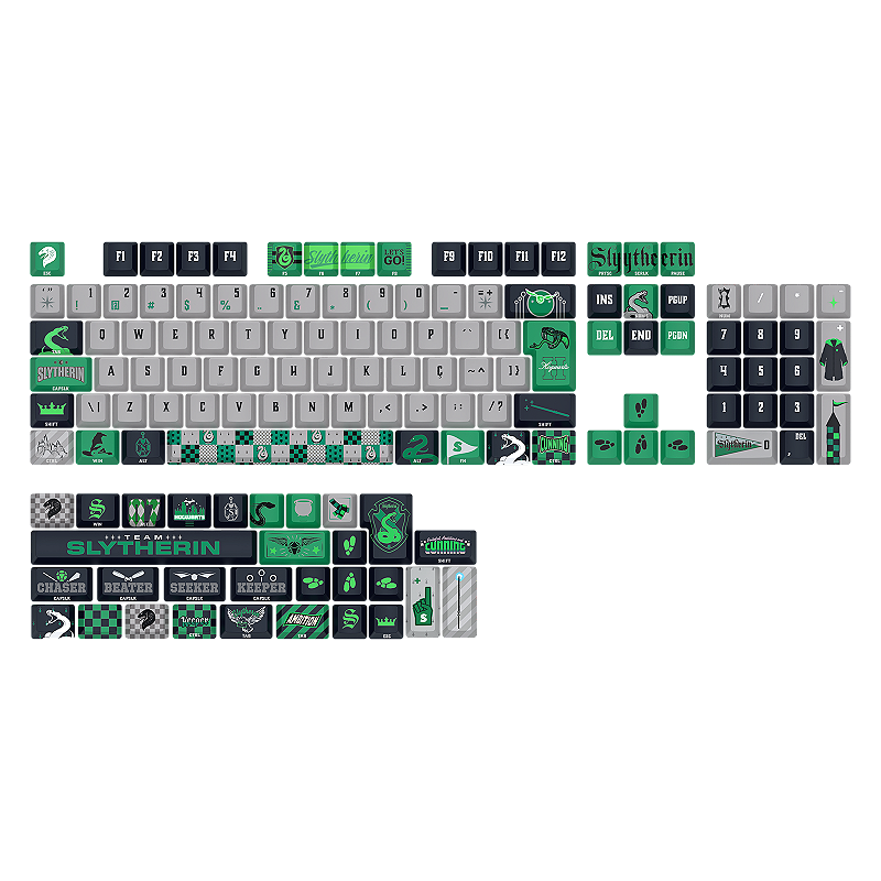 Kit de Keycaps Redragon x Harry Potter Sonserina - PBT Dye Sub