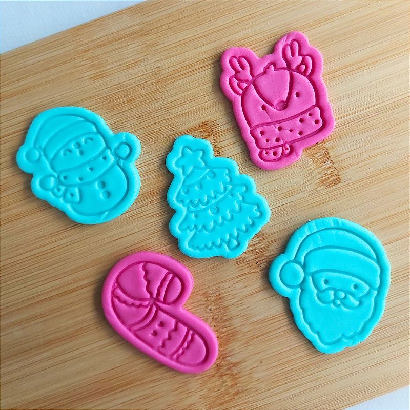 Kit De Cortadores De Natal Coleção Colorê Cortadores Texturas E