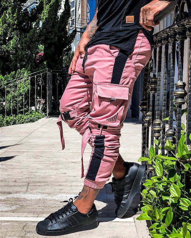 calca rosa masculina