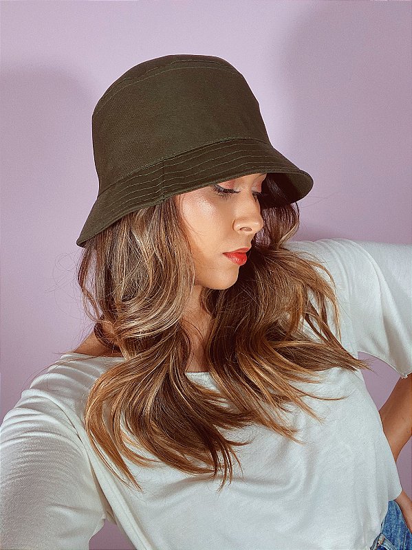 Chapeu bucket verde militar Clearance