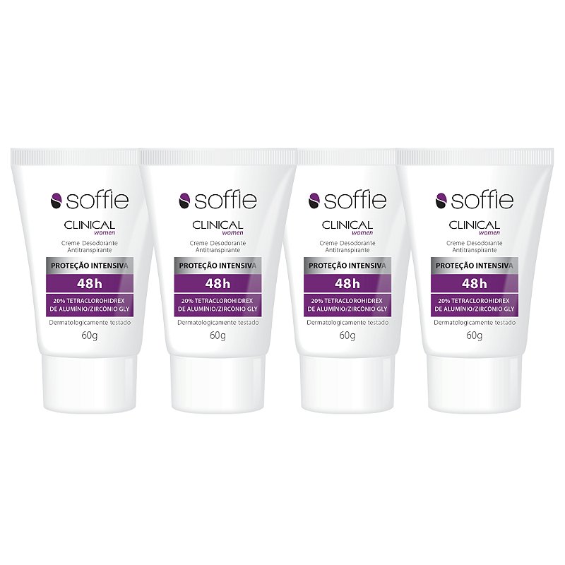 Kit Com 4 Desodorantes Antitranspirantes - Soffie Clinical Women