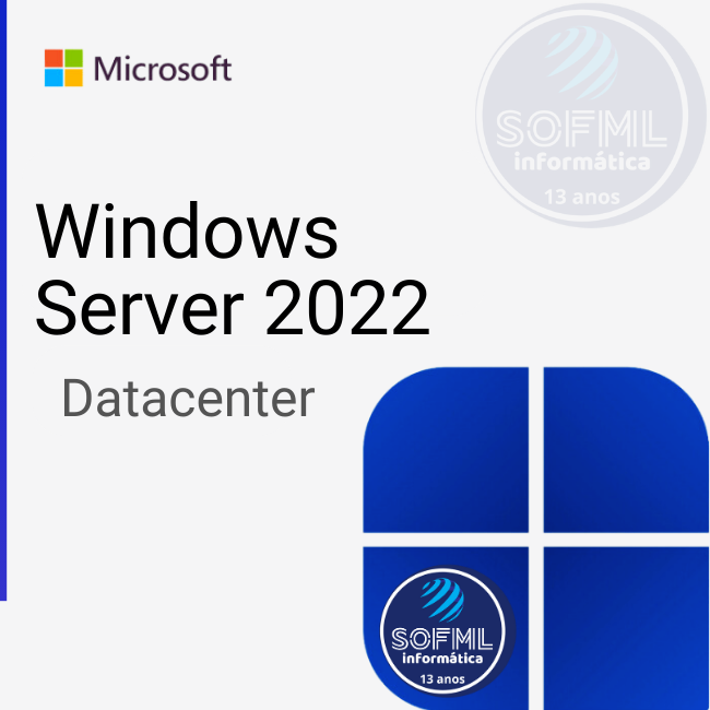 Licença Windows Server 2022 Datacenter PN - P71-09422 - Sof ML