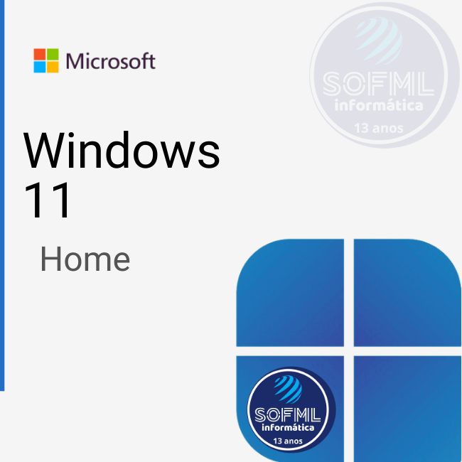 Licença Windows 11 Home 32/64Bits FQC-10525 Permanente - Sof ML