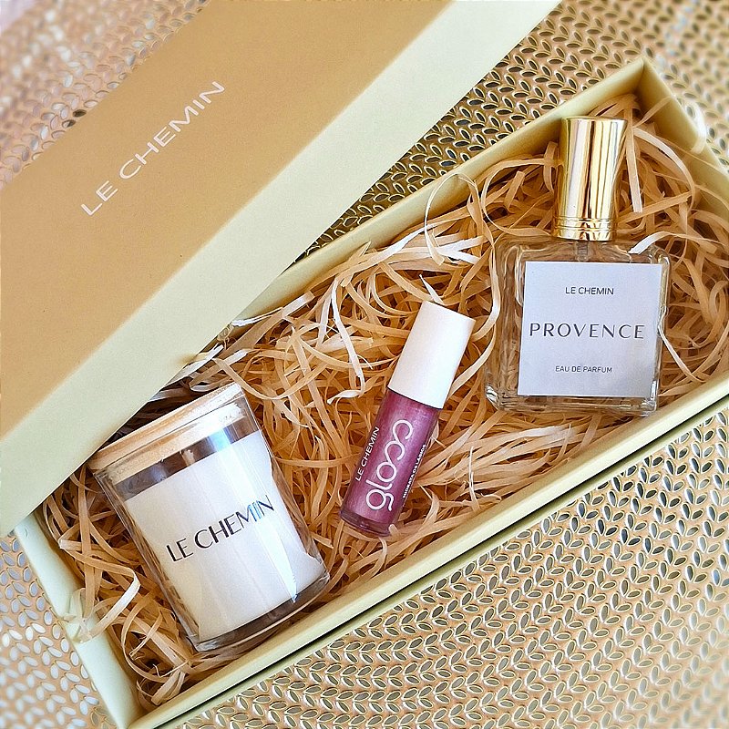 KIT PRESENTE Vela+Perfume+Gloss - Le Chemin - Perfumes & Velas