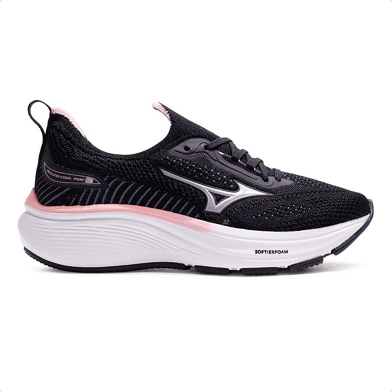 Tênis Mizuno Wave Cool Ride 3 Preto/Rosa Feminino - Tontri Esportes