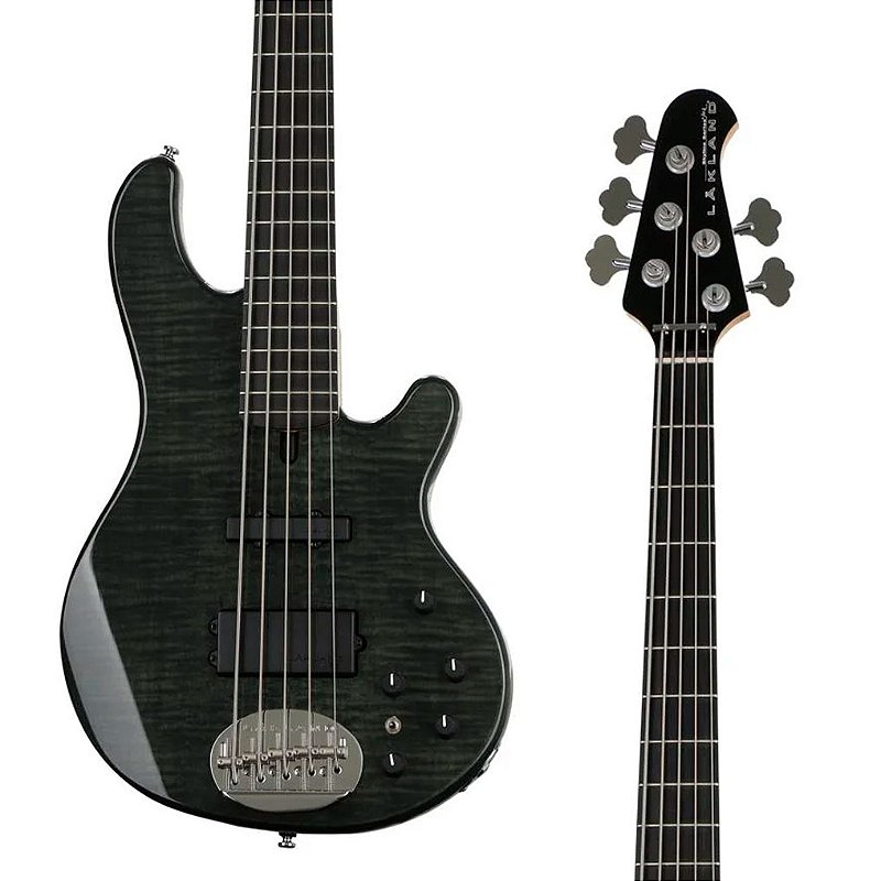 Lakland Skyline 55-02 5弦 EM BREVE: Baixo Lakland Skyline 55-02 Deluxe, 5 Cordas, Flame
