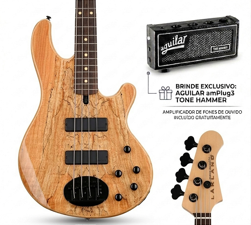 Baixo Lakland 44-01 Deluxe, Spalt, com Escala em Rosewood +