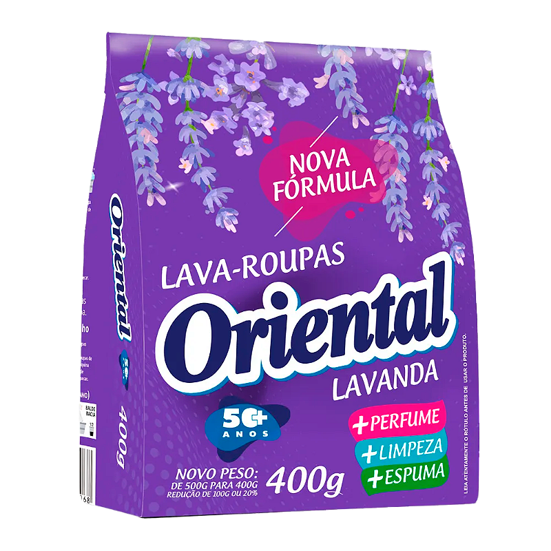 Lava Roupas Oriental Lavanda 400G | Casa Vieira - Casa Vieira